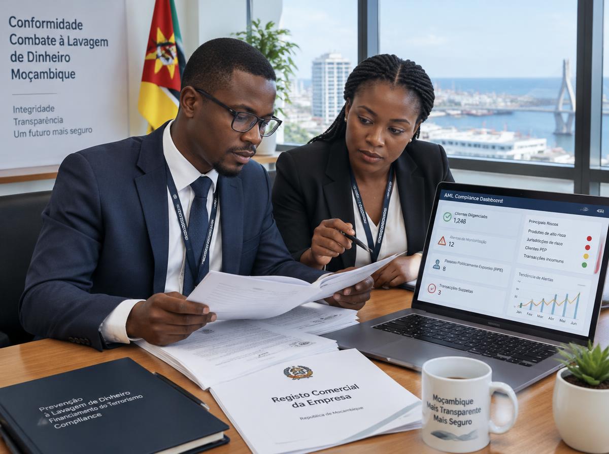 Compliance team reviewing a company's commercial registration documents